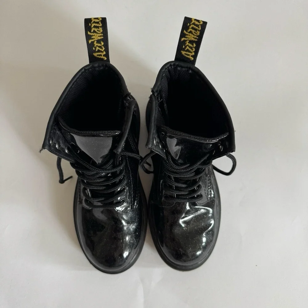 Dr. Martens Kids Black 1460 Glitter J Boots 1 Combat Boots Punk Rocker Celestial